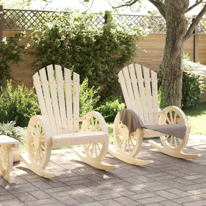 vidaXL Fauteuils à bascule Adirondack 2 pcs Bois de sapin massif