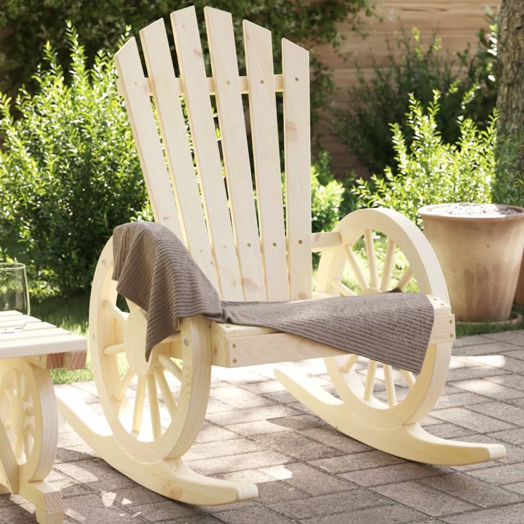 vidaXL Fauteuils à bascule Adirondack 2 pcs Bois de sapin massif