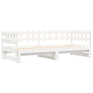 vidaXL Lit de repos extensible Blanc 2x(80x200) cm Bois de pin massif