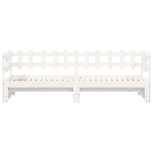 vidaXL Lit de repos extensible Blanc 2x(80x200) cm Bois de pin massif