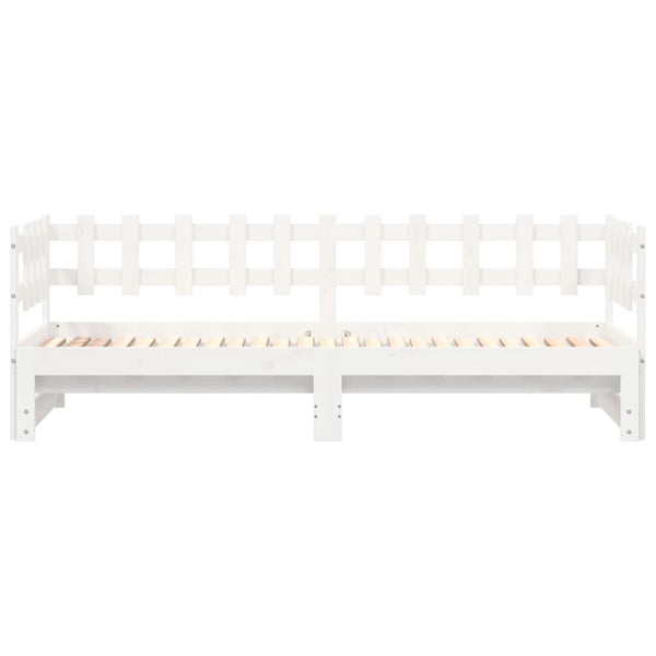 vidaXL Lit de repos extensible Blanc 2x(80x200) cm Bois de pin massif