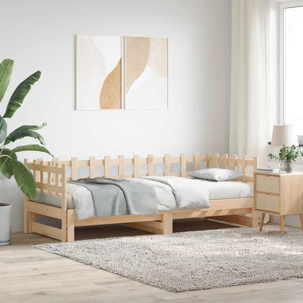 vidaXL Lit de jour extensible 2x(90x200) cm en pin massif