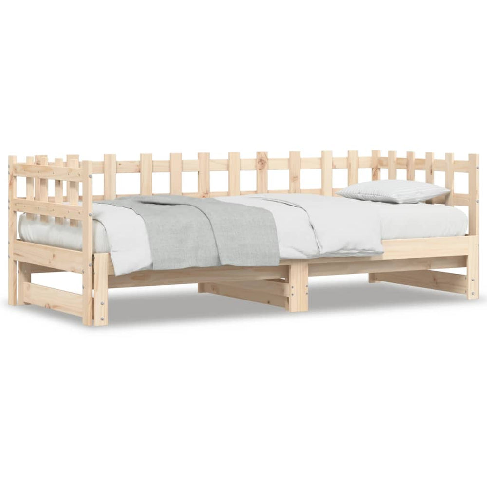 vidaXL Lit de repos extensible 2x(90x190) cm Bois de pin massif