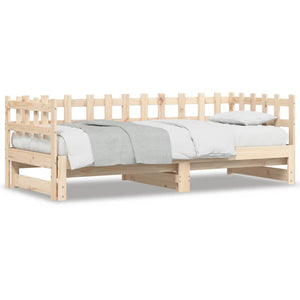 vidaXL Lit de repos extensible 2x(90x190) cm Bois de pin massif