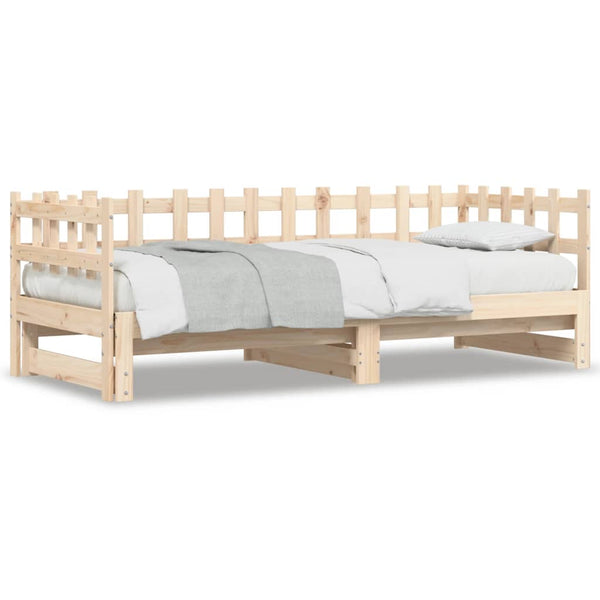 vidaXL Lit de repos extensible 2x(90x190) cm Bois de pin massif
