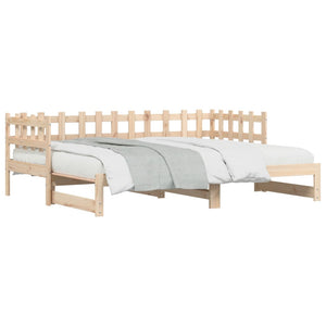 vidaXL Lit de repos extensible 2x(90x190) cm Bois de pin massif