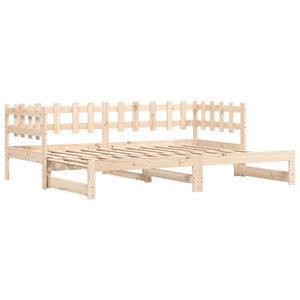 vidaXL Lit de repos extensible 2x(90x190) cm Bois de pin massif