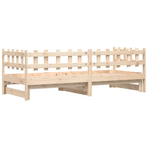 vidaXL Lit de repos extensible 2x(90x190) cm Bois de pin massif