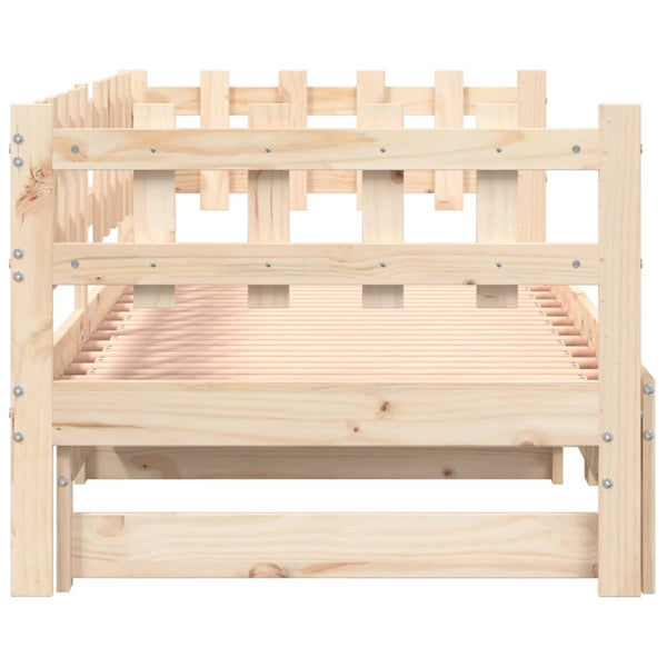 vidaXL Lit de repos extensible 2x(90x190) cm Bois de pin massif
