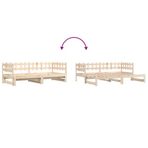 vidaXL Lit de repos extensible 2x(90x190) cm Bois de pin massif