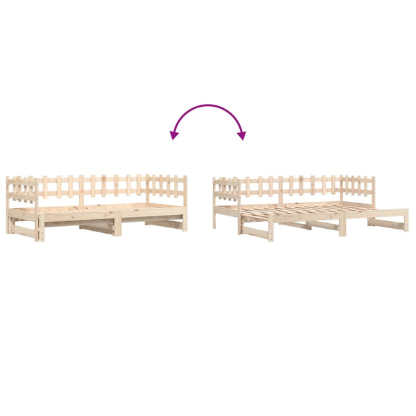 vidaXL Lit de repos extensible 2x(90x190) cm Bois de pin massif