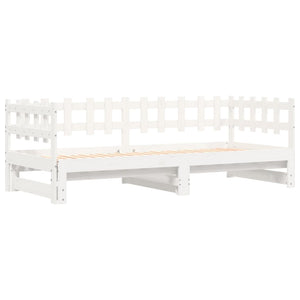 vidaXL Lit de repos extensible Blanc 2x(90x190) cm Bois massif Pin
