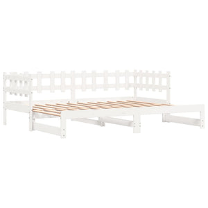 vidaXL Lit de repos extensible Blanc 2x(90x190) cm Bois massif Pin