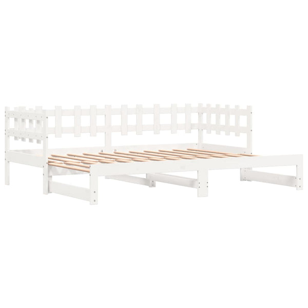 vidaXL Lit de repos extensible Blanc 2x(90x190) cm Bois massif Pin