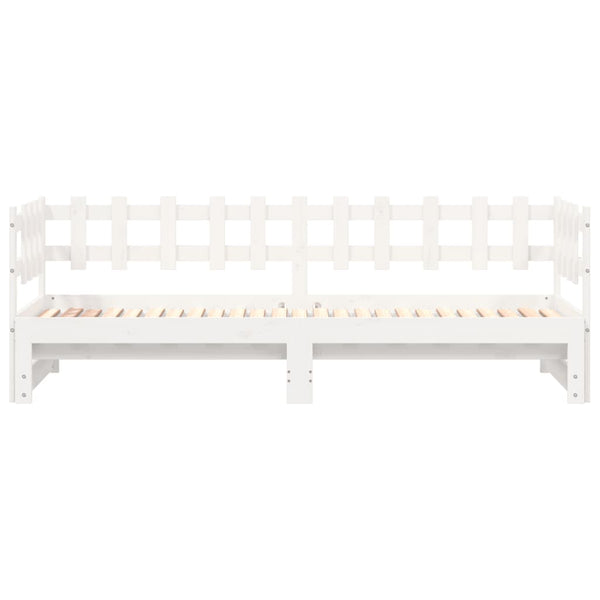 vidaXL Lit de repos extensible Blanc 2x(90x190) cm Bois massif Pin