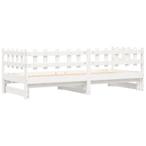 vidaXL Lit de repos extensible Blanc 2x(90x190) cm Bois massif Pin