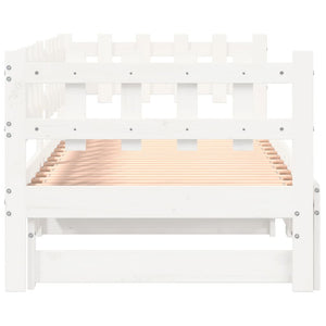 vidaXL Lit de repos extensible Blanc 2x(90x190) cm Bois massif Pin