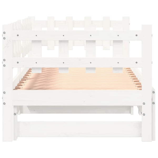vidaXL Lit de repos extensible Blanc 2x(90x190) cm Bois massif Pin