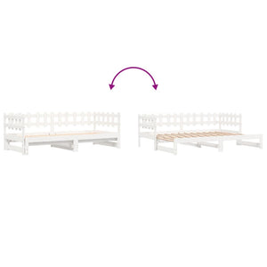 vidaXL Lit de repos extensible Blanc 2x(90x190) cm Bois massif Pin