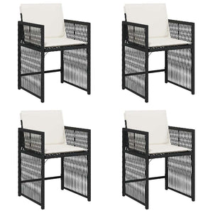vidaXL Chaises de jardin avec coussins 4 pcs Noir Résine tressée