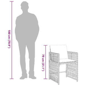 vidaXL Chaises de jardin avec coussins 4 pcs Noir Résine tressée