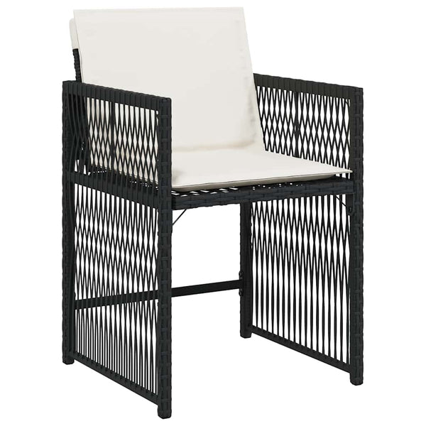 vidaXL Chaises de jardin avec coussins 4 pcs Noir Résine tressée