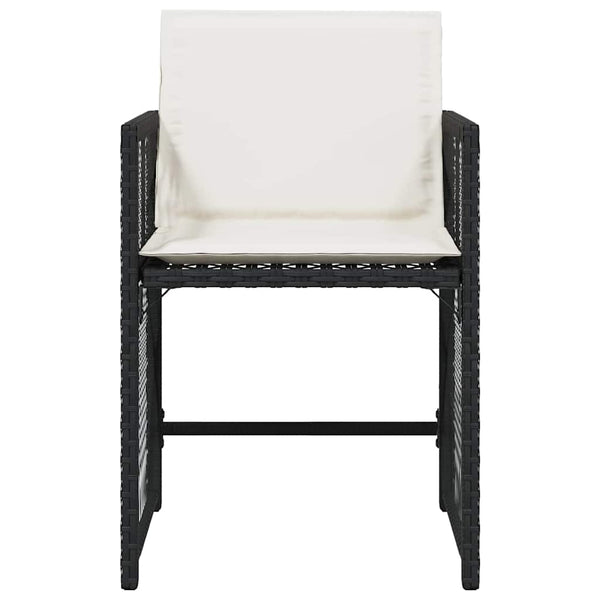 vidaXL Chaises de jardin avec coussins 4 pcs Noir Résine tressée