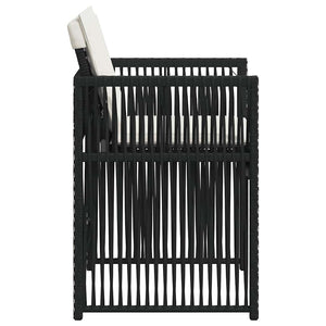 vidaXL Chaises de jardin avec coussins 4 pcs Noir Résine tressée