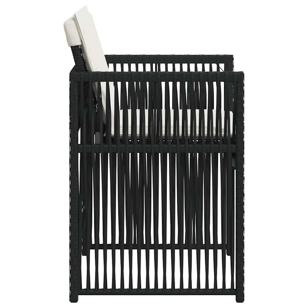 vidaXL Chaises de jardin avec coussins 4 pcs Noir Résine tressée