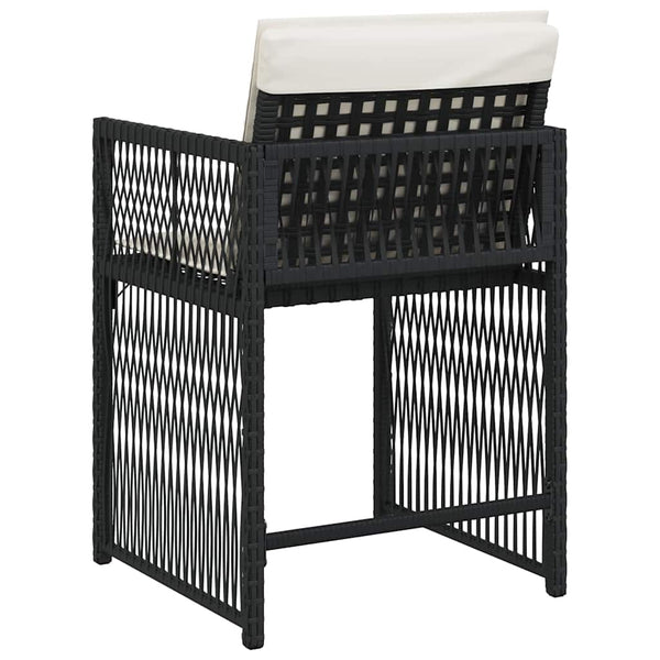 vidaXL Chaises de jardin avec coussins 4 pcs Noir Résine tressée