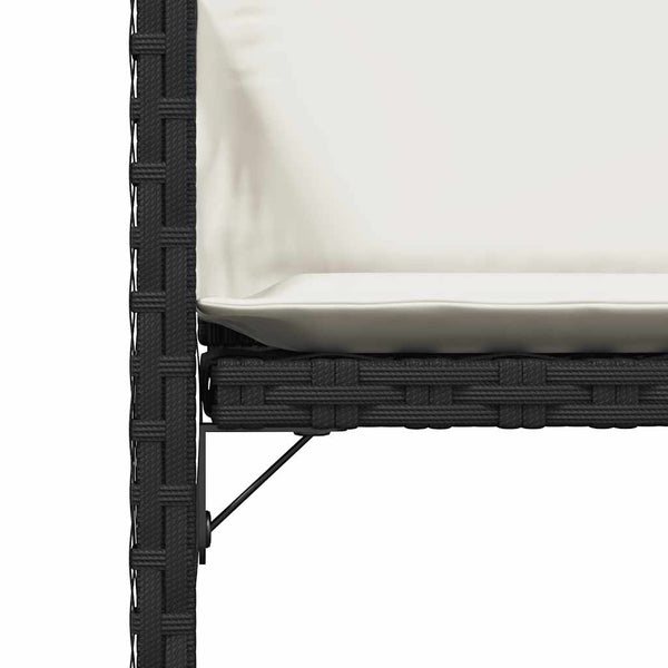 vidaXL Chaises de jardin avec coussins 4 pcs Noir Résine tressée