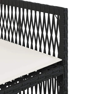 vidaXL Chaises de jardin avec coussins 4 pcs Noir Résine tressée