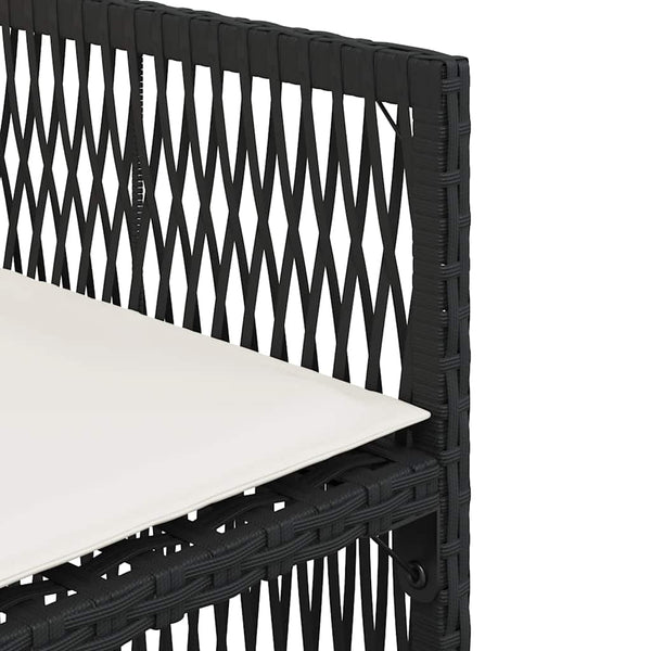 vidaXL Chaises de jardin avec coussins 4 pcs Noir Résine tressée