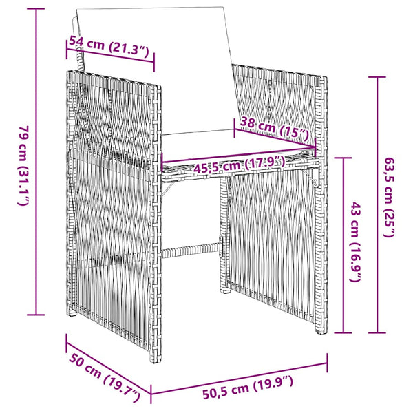vidaXL Chaises de jardin avec coussins 4 pcs Noir Résine tressée