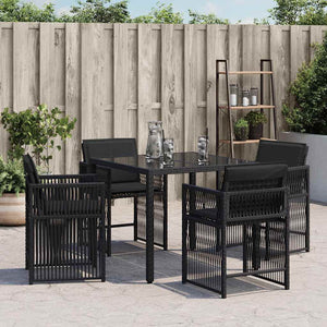 vidaXL Chaises de jardin avec coussins 4 pcs Noir Résine tressée