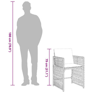 vidaXL Chaises de jardin avec coussins 4 pcs Noir Résine tressée