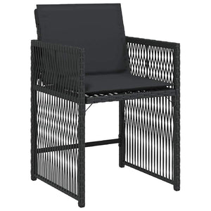 vidaXL Chaises de jardin avec coussins 4 pcs Noir Résine tressée