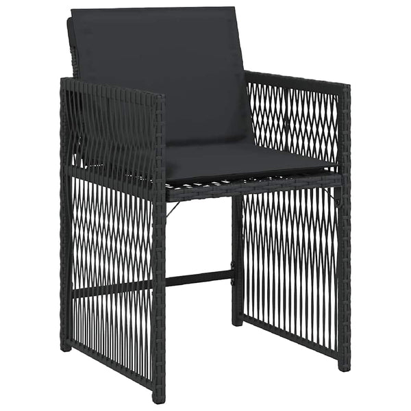 vidaXL Chaises de jardin avec coussins 4 pcs Noir Résine tressée