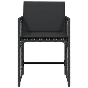 vidaXL Chaises de jardin avec coussins 4 pcs Noir Résine tressée