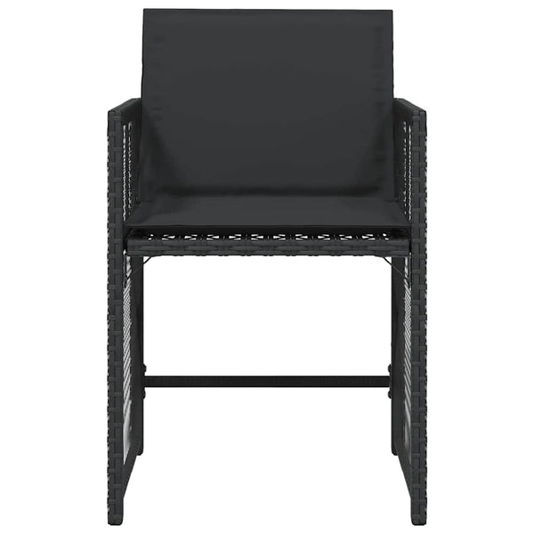 vidaXL Chaises de jardin avec coussins 4 pcs Noir Résine tressée