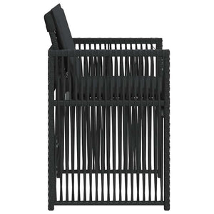 vidaXL Chaises de jardin avec coussins 4 pcs Noir Résine tressée
