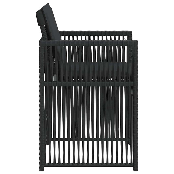vidaXL Chaises de jardin avec coussins 4 pcs Noir Résine tressée