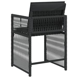 vidaXL Chaises de jardin avec coussins 4 pcs Noir Résine tressée