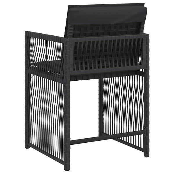 vidaXL Chaises de jardin avec coussins 4 pcs Noir Résine tressée