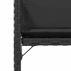 vidaXL Chaises de jardin avec coussins 4 pcs Noir Résine tressée