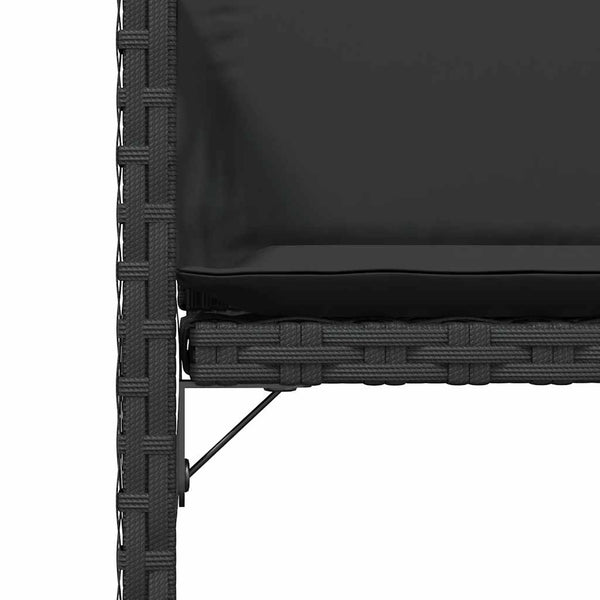 vidaXL Chaises de jardin avec coussins 4 pcs Noir Résine tressée