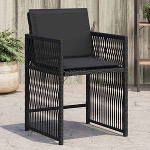 vidaXL Chaises de jardin avec coussins 4 pcs Noir Résine tressée