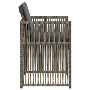 Gartenstühle mit Kissen, 4er Set Grau