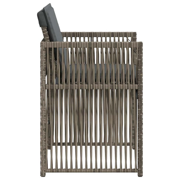 Gartenstühle mit Kissen, 4er Set Grau
