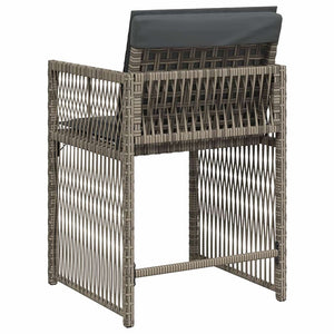 Gartenstühle mit Kissen, 4er Set Grau